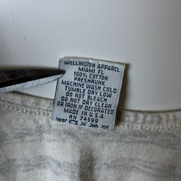 Vintage I Love My Attitude Tank Top Gray Cream XL Extra Large USA Striped Logo - Picture 14 of 14